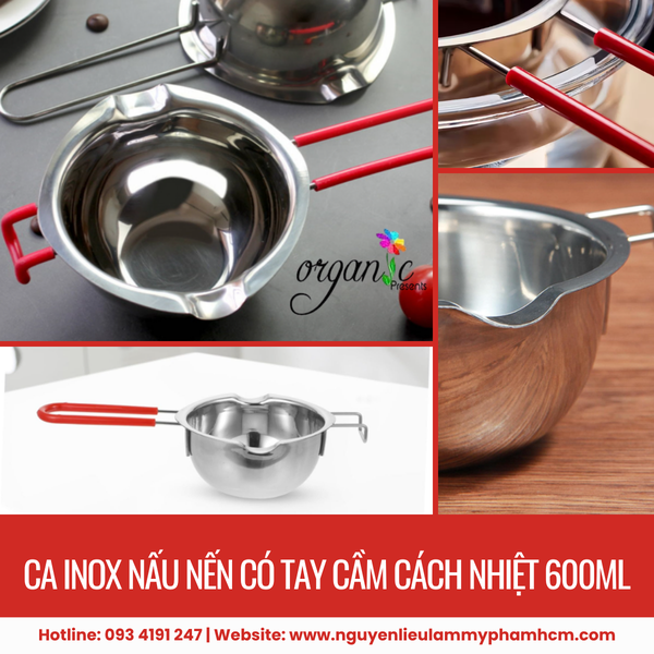 NỒI INOX NẤU NẾN CÓ TAY CẦM CÁCH NHIỆT 600ML