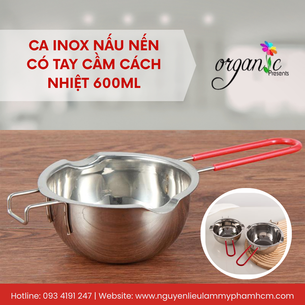NỒI INOX NẤU NẾN CÓ TAY CẦM CÁCH NHIỆT 600ML
