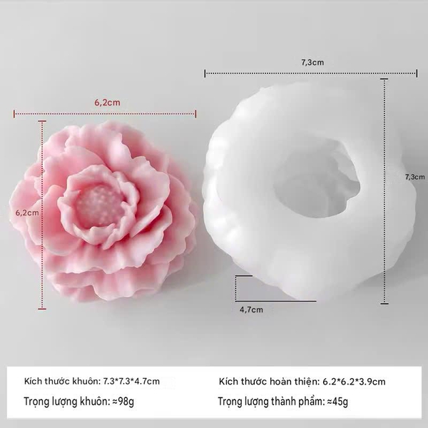 KHUÔN SILICON LÀM NẾN THƠM HÌNH HOA MẪU ĐƠN 2 (H29)