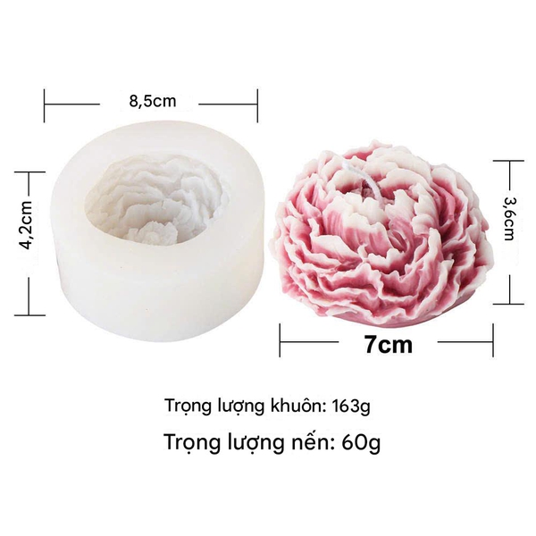 KHUÔN SILICON LÀM NẾN THƠM HÌNH HOA MẪU ĐƠN 4 (H33)