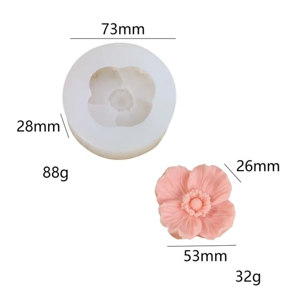 KHUÔN SILICON LÀM NẾN THƠM HÌNH HOA ANH TÚC (H39)