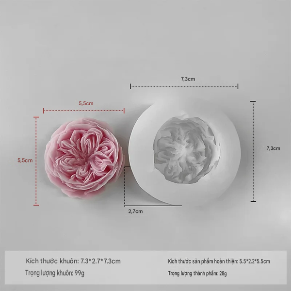 KHUÔN SILICON LÀM NẾN THƠM HÌNH HOA HỒNG ANH (H40)