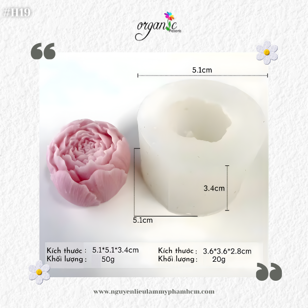 KHUÔN SILICON HOA MẪU ĐƠN NHÍ (H19)
