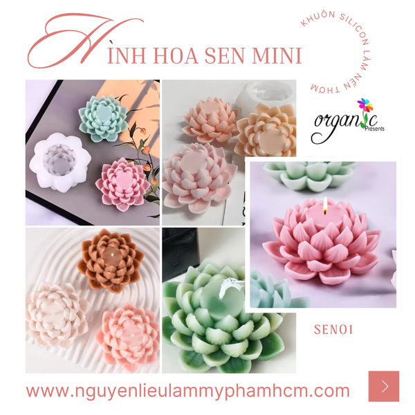KHUÔN SILICON LÀM NẾN THƠM HÌNH HOA SEN 1 (SEN01)