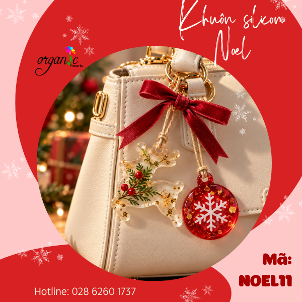 KHUÔN SILICON 6 Ô LÀM PHỤ KIỆN CHỦ ĐỀ GIÁNG SINH (NOEL11)