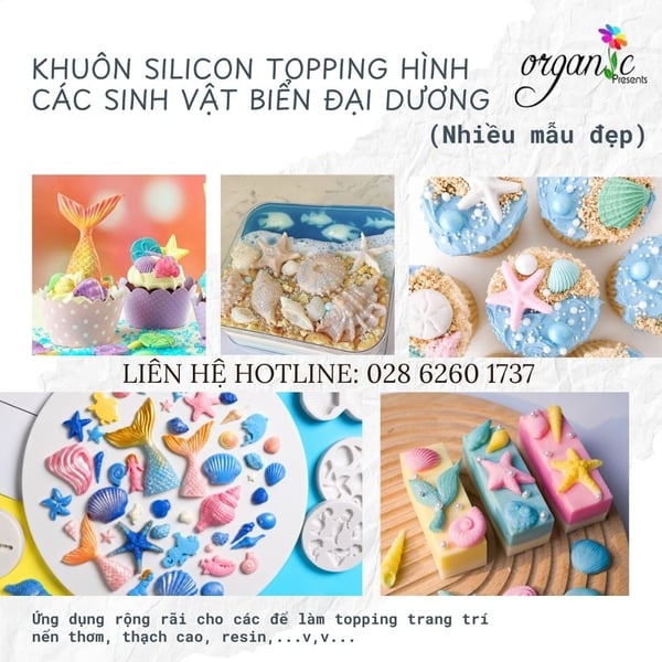KHUÔN SILICON LÀM TOPPING HÌNH SÒ BIỂN MINI (TP15)