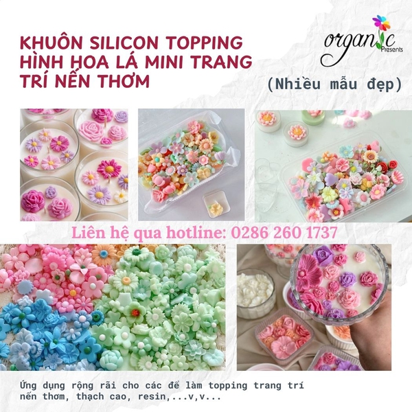 KHUÔN SILICON TOPPING COMBO 4 HOA CÚC 1 (TP19) 