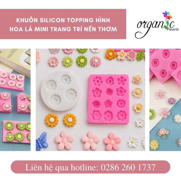 KHUÔN SILICON TOPPING COMBO 4 HOA CÚC 1 (TP19) 