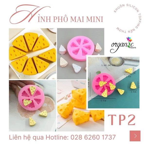 KHUÔN SILICON TOPPING HÌNH PHÔ MAI (TP2)