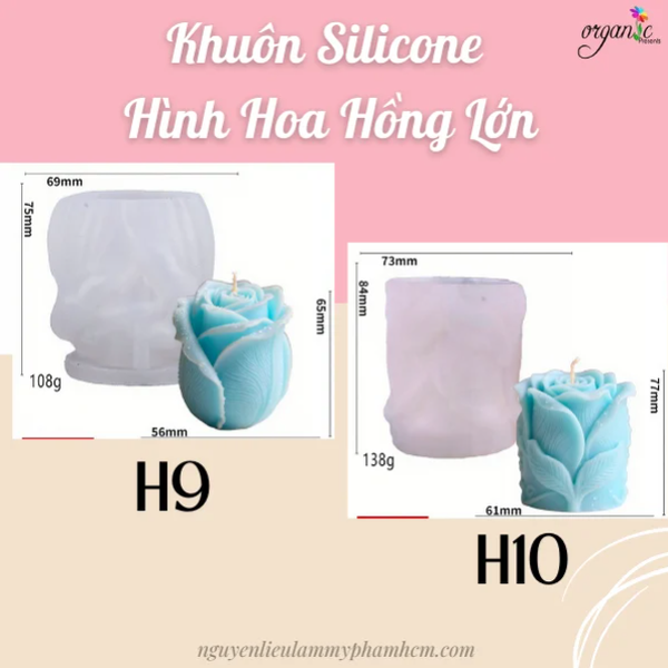 KHUÔN SILICONE HÌNH HOA HỒNG LỚN (H9)