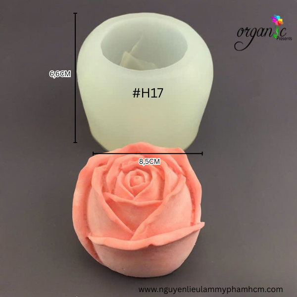 KHUÔN SILICONE HÌNH HOA HỒNG TRÒN (6 SIZE) - H17