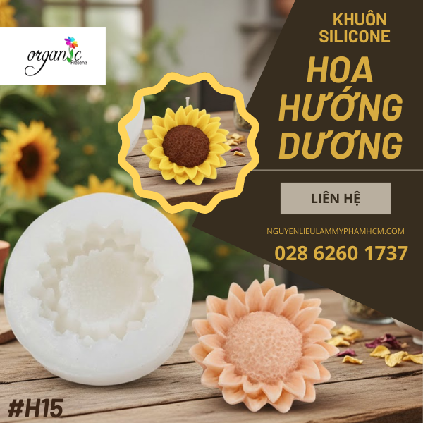 KHUÔN SILICONE HÌNH HOA HƯỚNG DƯƠNG (H15)