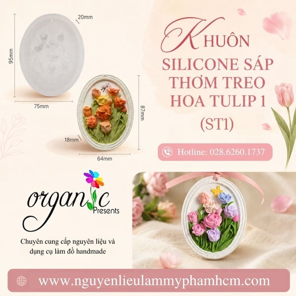 KHUÔN SILICONE SÁP THƠM TREO HOA TULIP 1 (ST1)