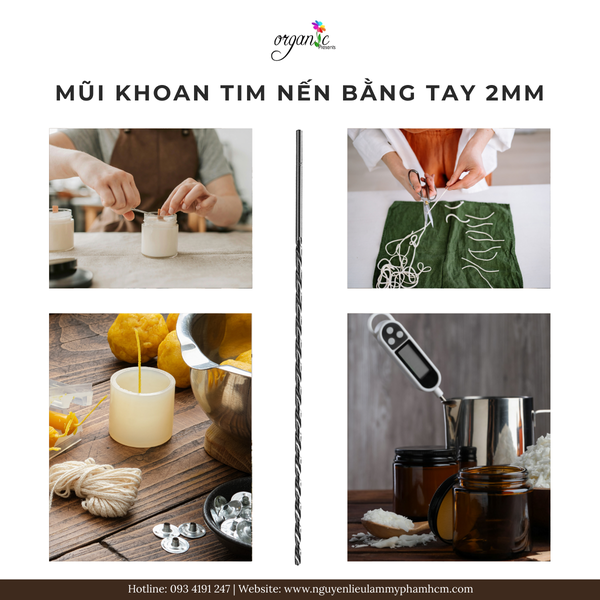MŨI KHOAN TIM NẾN BẰNG TAY 2MM