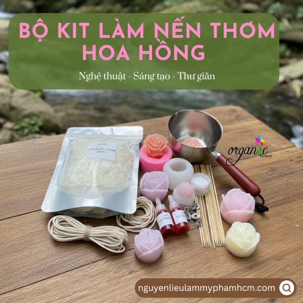 [DIY] BỘ KIT LÀM NẾN THƠM HOA HỒNG TẠI NHÀ