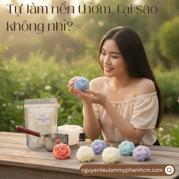 [DIY] BỘ KIT LÀM NẾN THƠM HOA MẪU ĐƠN TẠI NHÀ