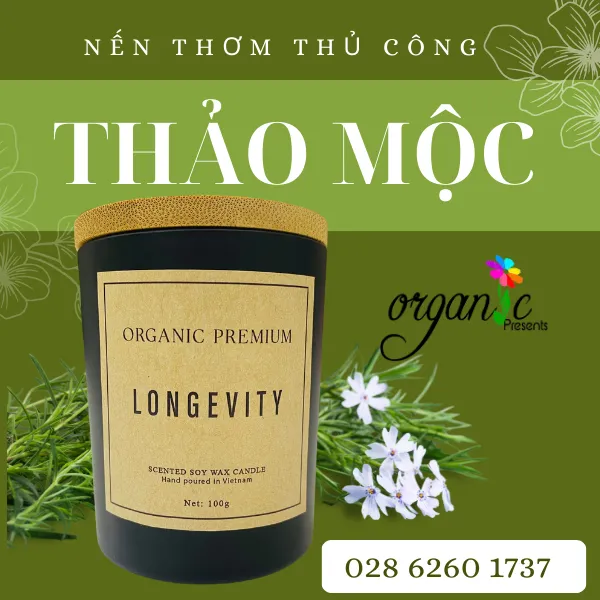 NẾN THƠM THỦ CÔNG - MÙI HƯƠNG LONGERITY THẢO MỘC