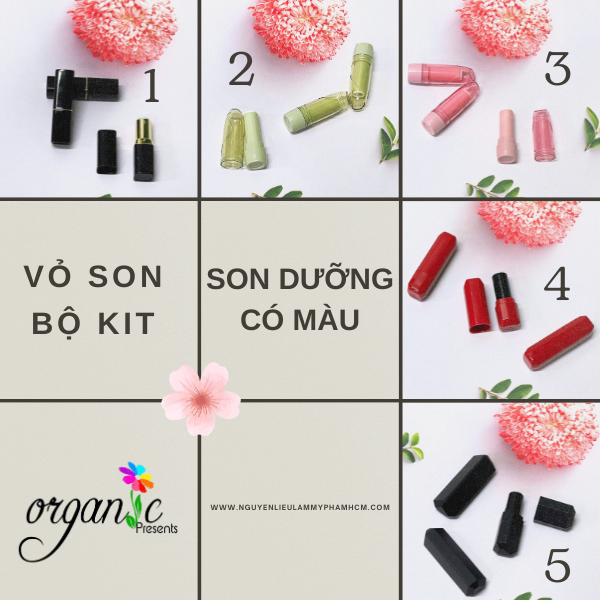 [KHỞI NGHIỆP] BỘ KIT LÀM 30 THỎI SON DƯỠNG MÔI CÓ MÀU (ĐỔ KHUÔN)