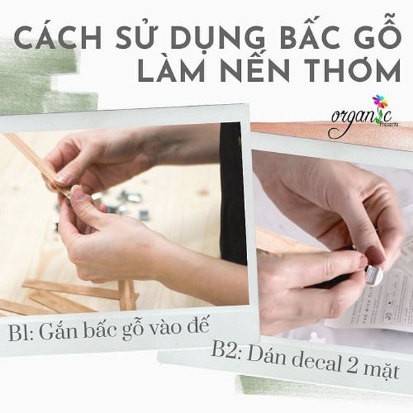 BẤC GỖ LÀM NẾN THƠM (KÈM ĐẾ SẮT)