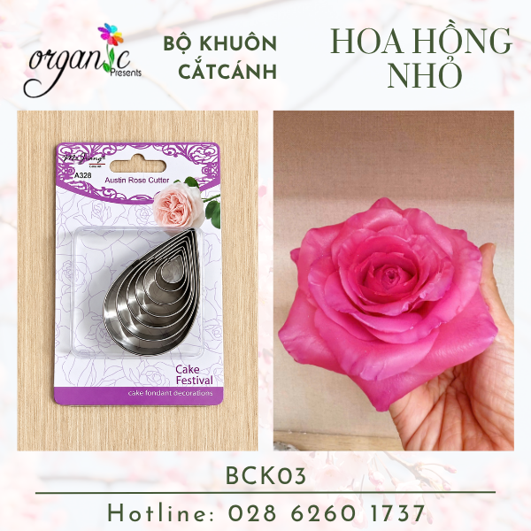 BỘ KHUÔN INOX CẮT CÁNH HOA LÀM HOA NẾN