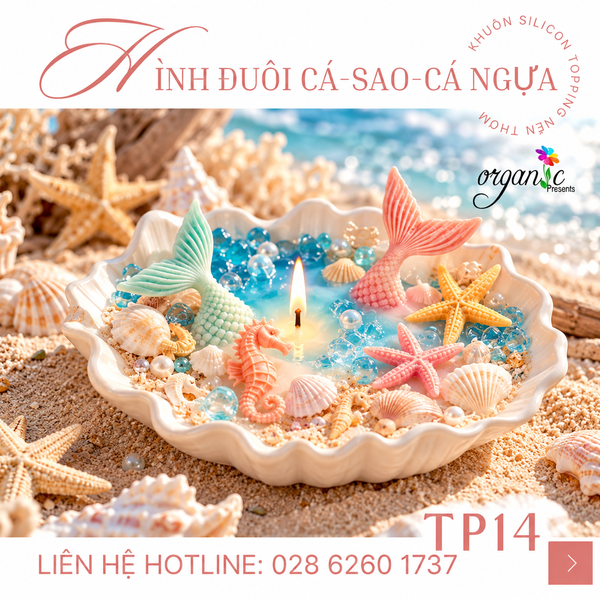  KHUÔN SILICON TOPPING HÌNH ĐUÔI CÁ- SAO- CÁ NGỰA ( TP14)