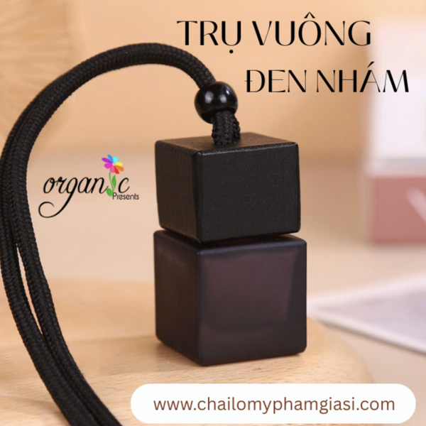 LỌ TREO KHUẾCH TÁN TINH DẦU 10ML (TRỤ VUÔNG - ĐEN NHÁM)