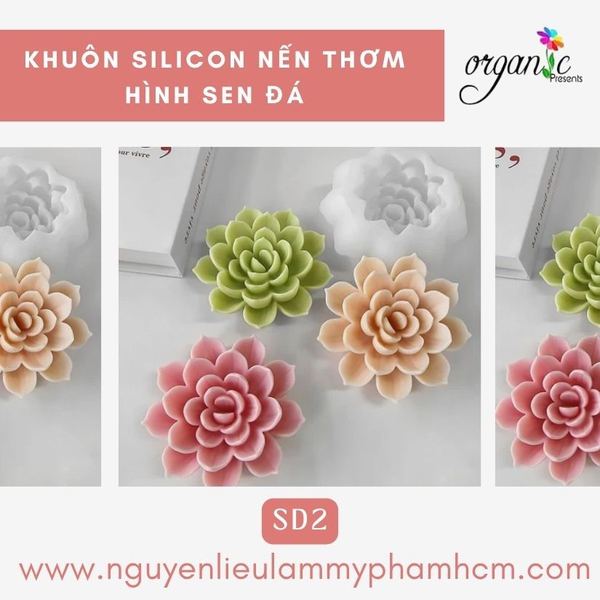 KHUÔN SILICON LÀM NẾN THƠM HÌNH SEN ĐÁ 2 (SD2)
