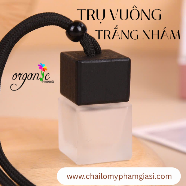 LỌ TREO KHUẾCH TÁN TINH DẦU 10ML (TRỤ VUÔNG - TRẮNG NHÁM)