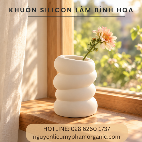 KHUÔN SILICONE LÀM BÌNH HOA XOẮN ỐC (BH02)