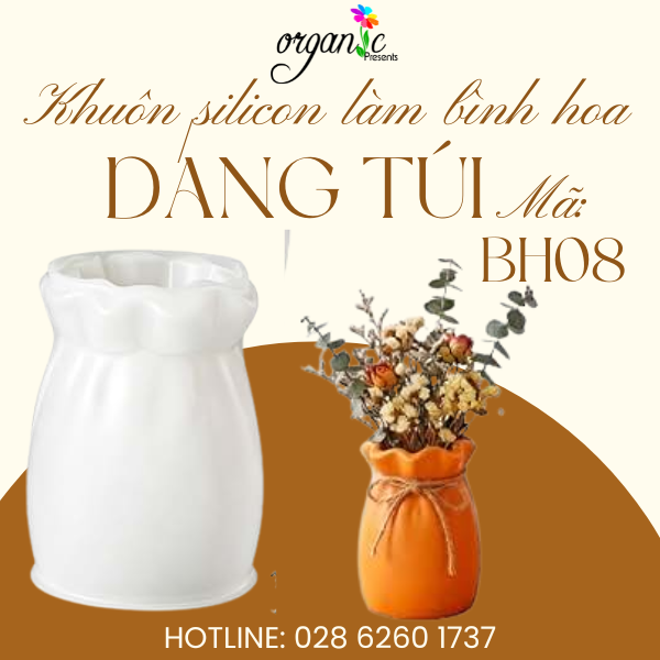 KHUÔN SILICON LÀM BÌNH HOA DÁNG TÚI (BH08)