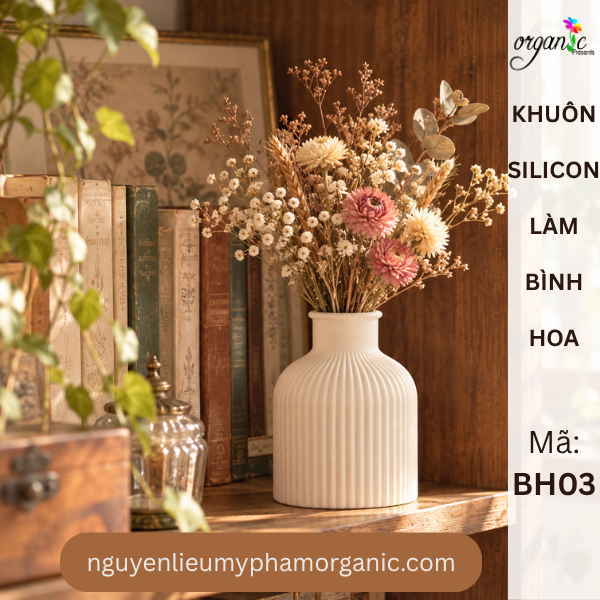 KHUÔN SILICONE LÀM BÌNH HOA GÂN SỌC (BH03)