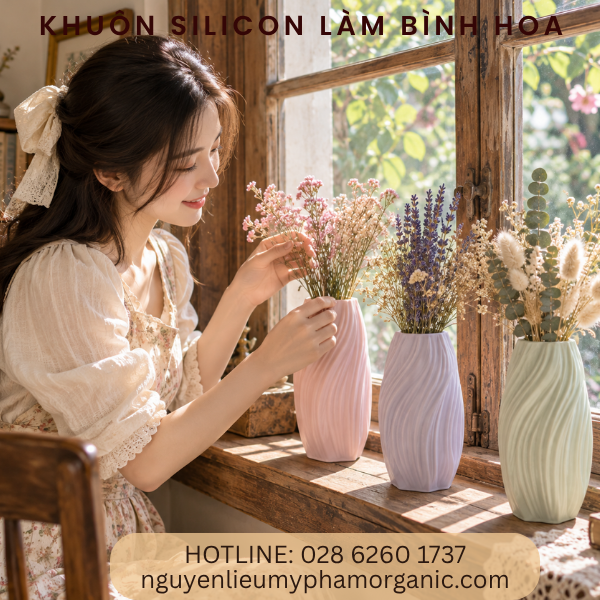 KHUÔN SILICONE LÀM BÌNH HOA GỢN SÓNG (BH04)