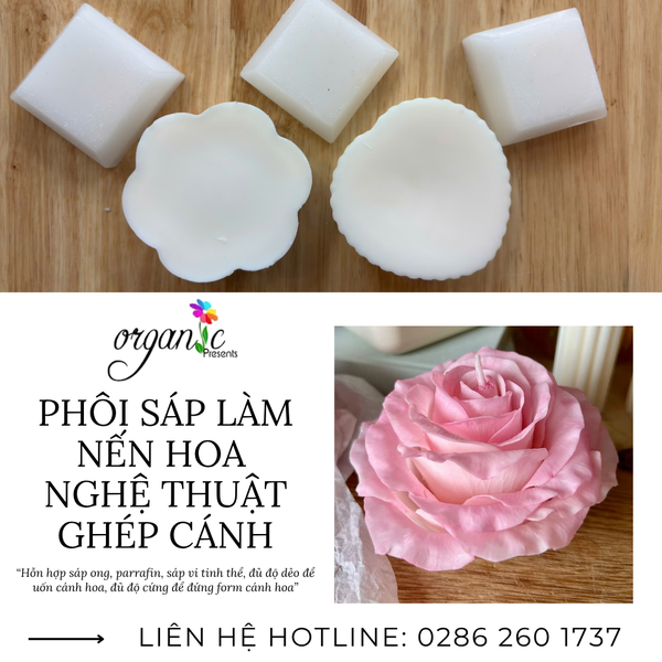 PHÔI SÁP LÀM HOA NẾN GHÉP CÁNH THỦ CÔNG