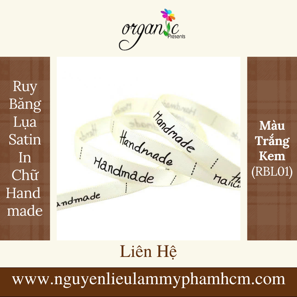 RUY BĂNG LỤA SATIN IN CHỮ HANDMADE LÀM ĐỒ THỦ CÔNG