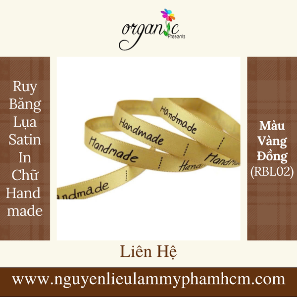 RUY BĂNG LỤA SATIN IN CHỮ HANDMADE LÀM ĐỒ THỦ CÔNG