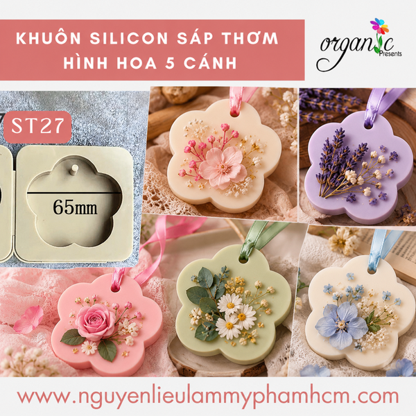 KHUÔN SÁP THƠM (HÌNH HOA 5 CÁNH - ST27)