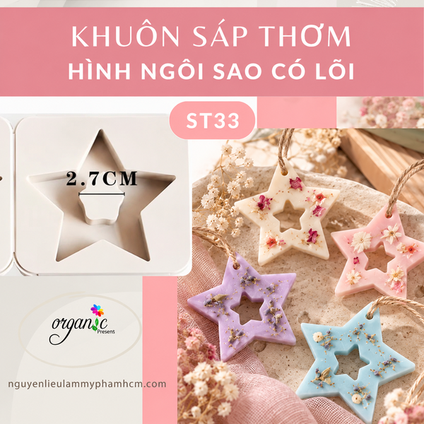 KHUÔN SÁP THƠM (HÌNH NGÔI SAO CÓ LÕI - ST33)