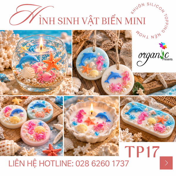 KHUÔN SILICON TOPPING HÌNH SINH VẬT BIỂN MINI ( TP17)