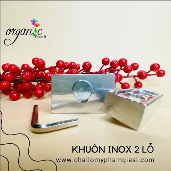 KHUÔN SON INOX 2 LỖ - ĐỔ SON 2 MÀU