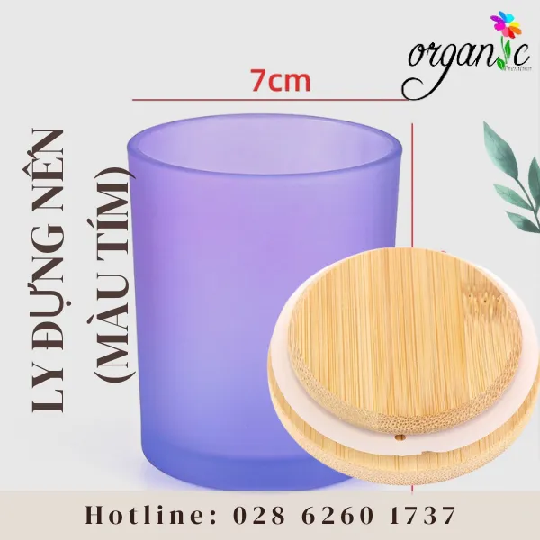LY THỦY TINH ĐỰNG NẾN THƠM 150G (MÀU TÍM)