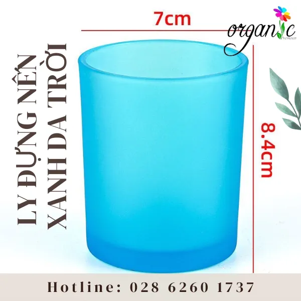 LY THỦY TINH ĐỰNG NẾN THƠM 150G (MÀU XANH DA TRỜI)