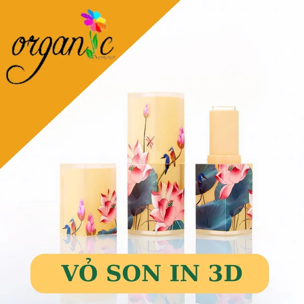 VỎ SON HANDMADE (IN 3D - MÀU VÀNG HOA SEN)