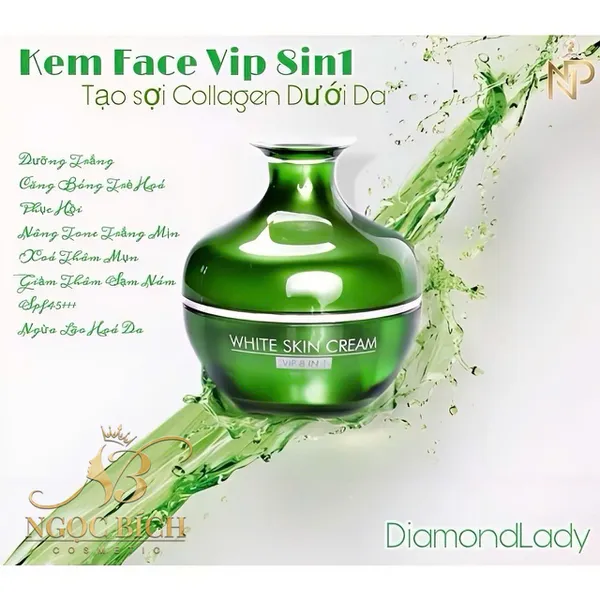 🔥 KEM FACE VIP 8IN1 DIAMOND LADY - CÔNG THỨC ĐỘT PHÁ GIÚP DA TRẮNG HỒNG, CĂNG MƯỚT ✨