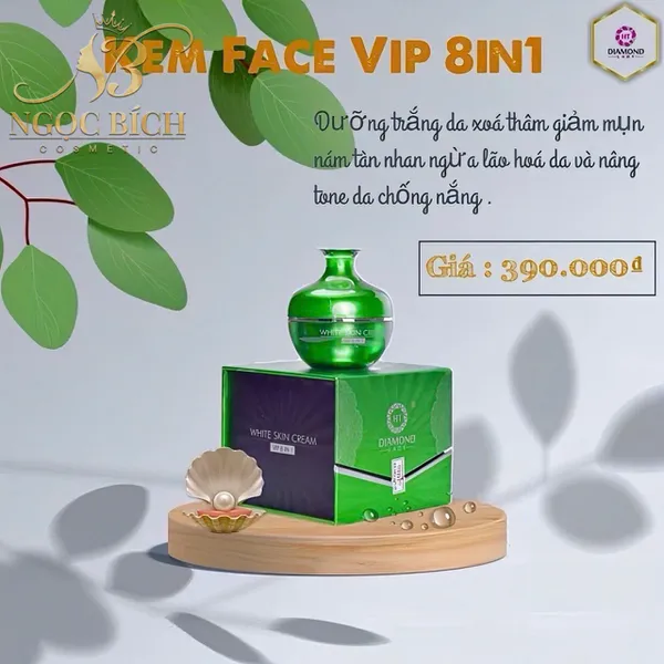 🔥 KEM FACE VIP 8IN1 DIAMOND LADY - CÔNG THỨC ĐỘT PHÁ GIÚP DA TRẮNG HỒNG, CĂNG MƯỚT ✨