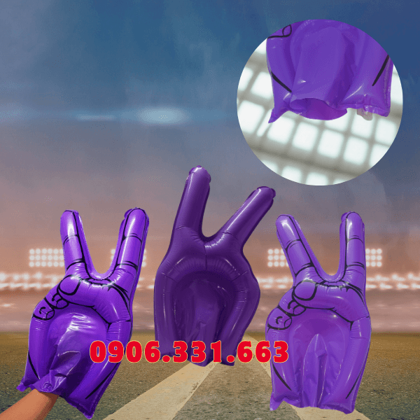 Bóng đập cổ vũ bàn tay hi màu tím
