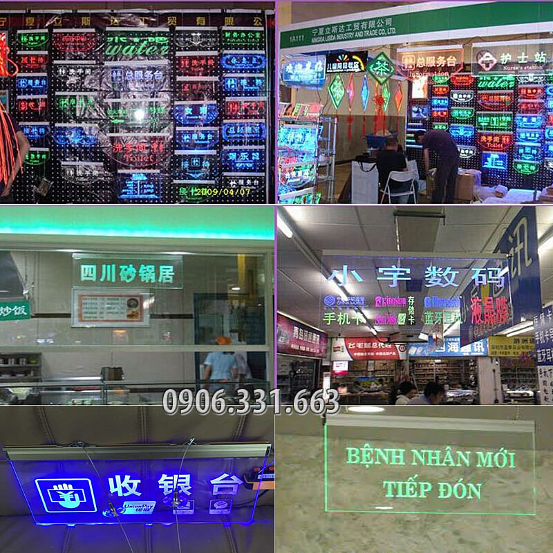 bảng hiệu mica đèn led