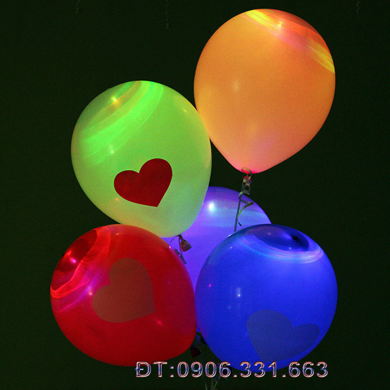 Bong bóng led in hình trái tim Bong bóng led in hình trái tim