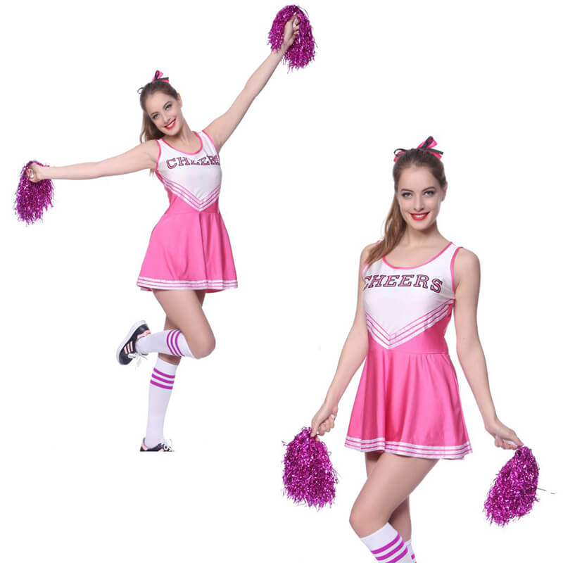 bông tua cổ vũ ánh kim màu hồng