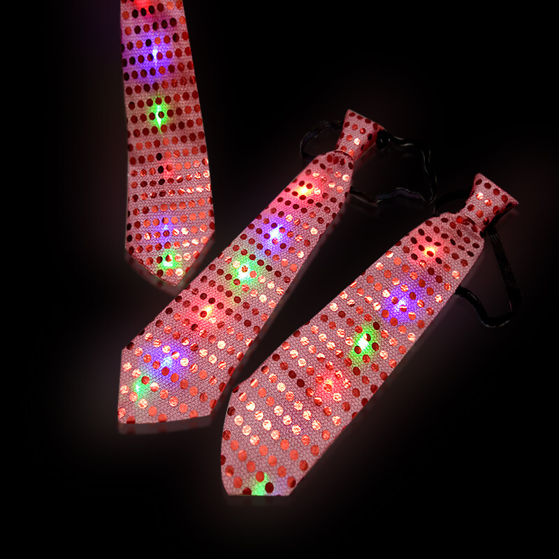 Cà vạt led kim tuyến đỏ Cà vạt led kim tuyến đỏ