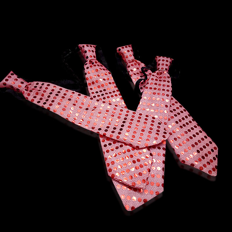 Cà vạt led kim tuyến đỏ Cà vạt led kim tuyến đỏ